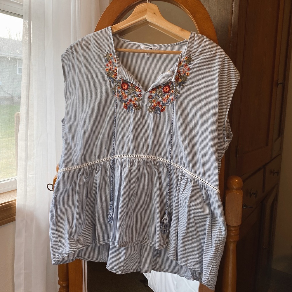 sleeveless floral top